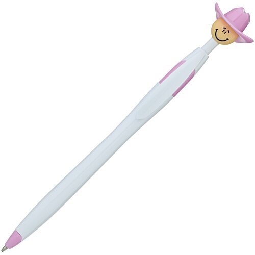 Additional Image 3 - a white pen with pink caps
