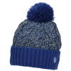 Additional Thumbnail Image 1 - a blue and grey knit hat with a pom