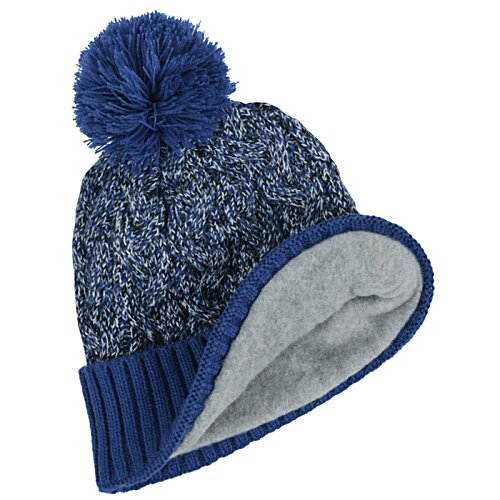 Additional Image 2 - a blue and grey knitted hat