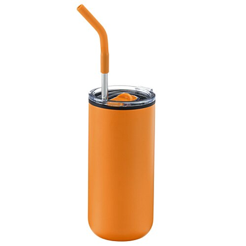 Additional Image 1 - an orange cup with a straw