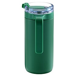 a green and silver tumbler