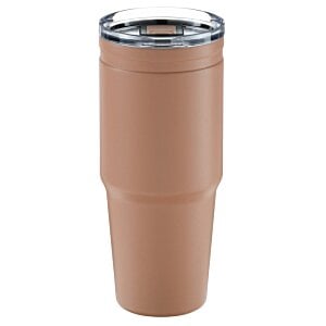 Additional Image 1 - a brown tumbler with a silver lid