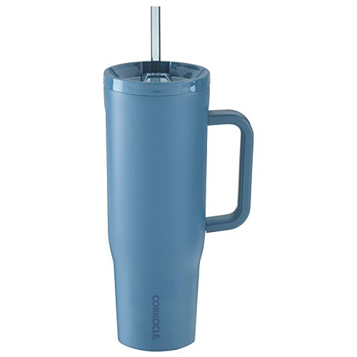 Additional Image 1 - a blue travel mug with a straw