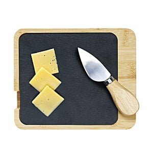 Additional Image 4 - a small black board with a knife and cheese