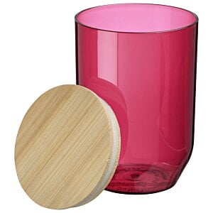 Additional Image 1 - a pink glass with a wooden lid