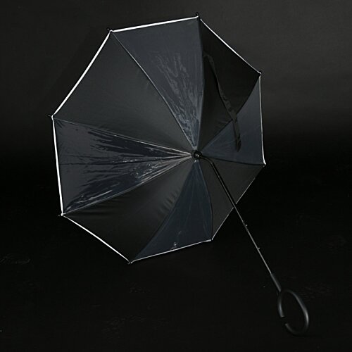 Additional Image 4 - a black umbrella with a black handle