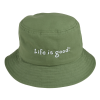Additional Thumbnail Image 3 - a green bucket hat with white text