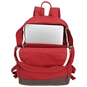 Additional Image 2 - a red backpack with a laptop open
