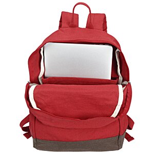 Additional Image 2 - a red backpack with a laptop open