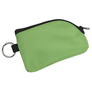 Additional Image 3 - a green zippered pouch with a key ring