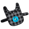 Additional Thumbnail Image 1 - a black and grey plaid bib with a blue circle on it
