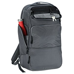 Additional Image 1 - a black backpack with a red pocket