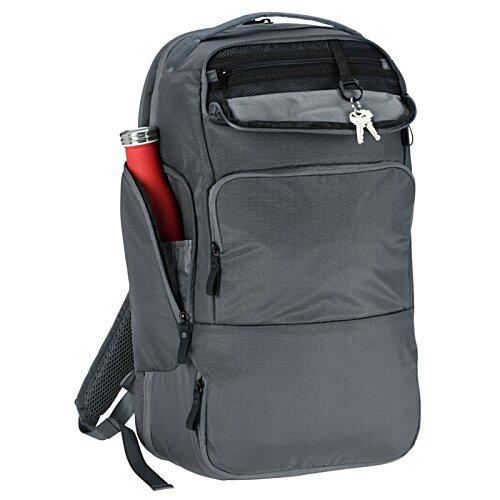 Additional Image 1 - a black backpack with a red pocket