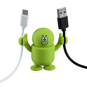 Additional Image 3 - a green toy holding two usb cables