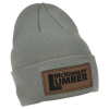 Additional Thumbnail Image 1 - a grey beanie with a brown patch
