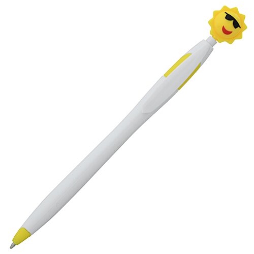Additional Image 1 - a white pen with a yellow face on it