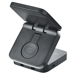 Additional Image 3 - a black electronic device with a lid open
