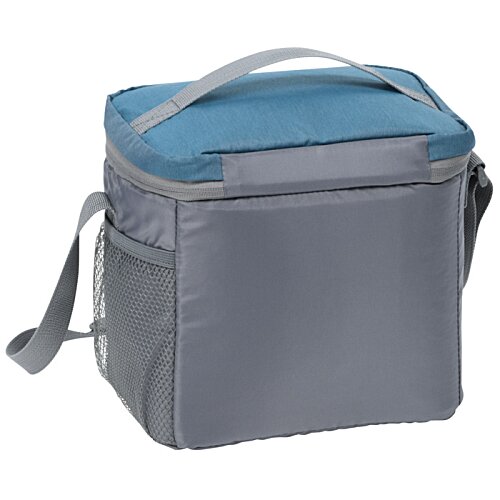 Additional Image 2 - a grey cooler bag with a blue handle