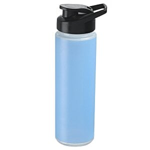 Additional Image 1 - a blue water bottle with a black lid