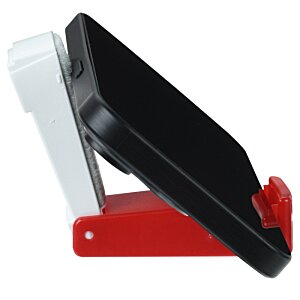 Additional Image 4 - a black and white cell phone on a red stand