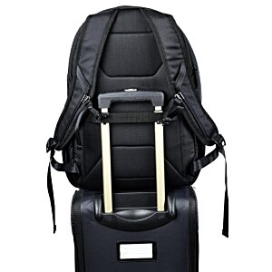 Additional Image 6 - a black backpack with silver handles