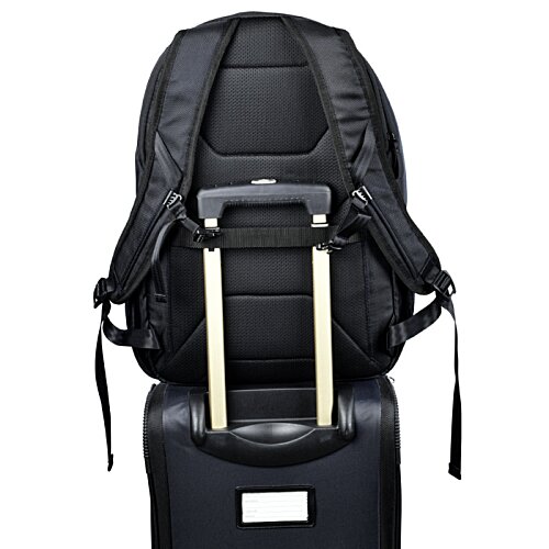 Additional Image 6 - a black backpack with silver handles