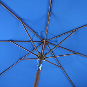 Additional Image 2 - a blue umbrella with brown poles