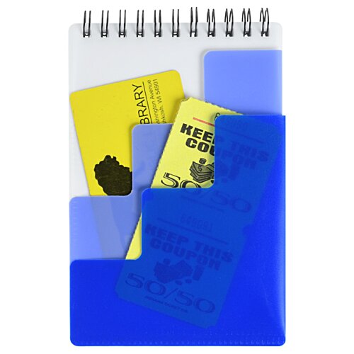 Additional Image 1 - a spiral notebook with a blue and yellow cover