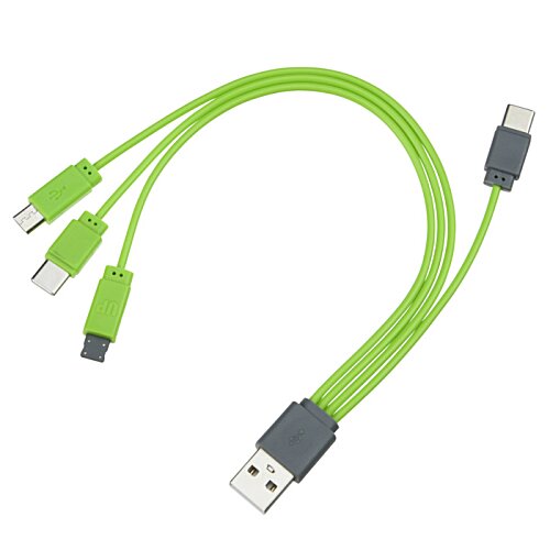 Additional Image 1 - a green usb cable with grey connectors