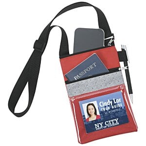 Additional Image 1 - a red and black id card holder