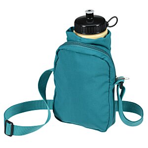 Additional Image 1 - a blue water bottle with a black lid