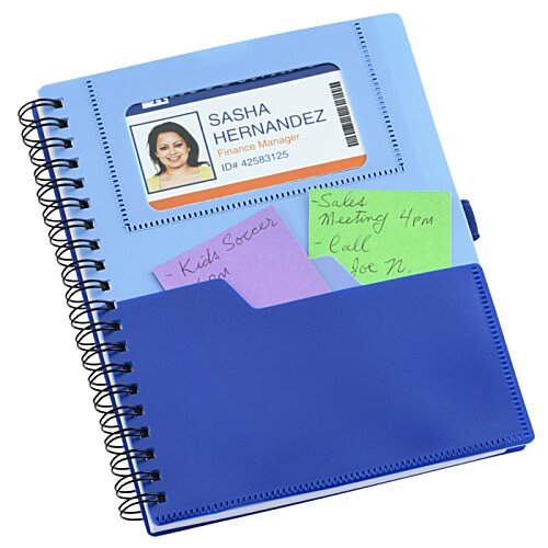 Additional Image 3 - a blue spiral notebook with a blue cover