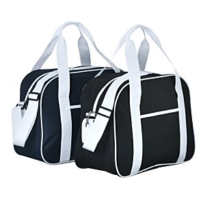 Additional Image 1 - a black and white duffel bag
