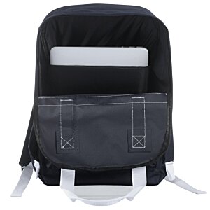Additional Image 3 - a black backpack with white straps