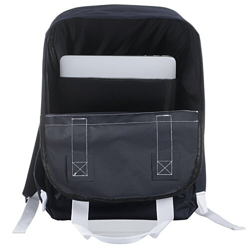 Additional Image 3 - a black backpack with white straps