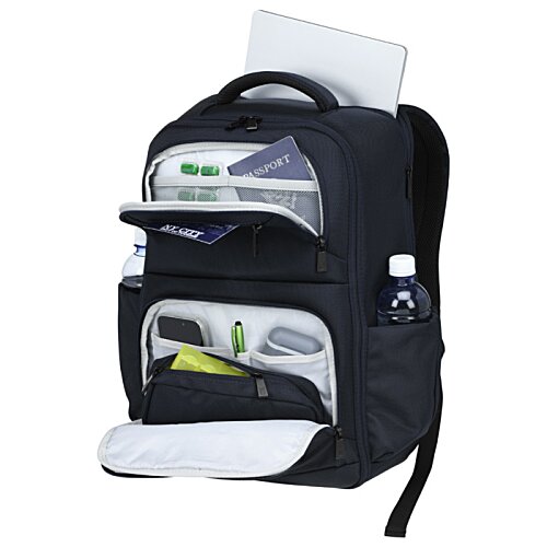 Additional Image 3 - a black backpack with a white paper inside