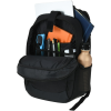 Additional Thumbnail Image 1 - a black backpack with a pocket full of school supplies