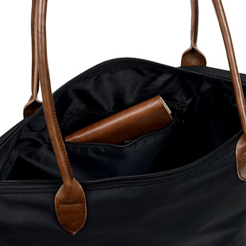 Additional Image 1 - a black bag with brown handles