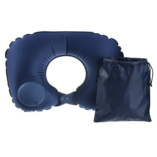 Additional Image 1 - a blue neck pillow with a circle