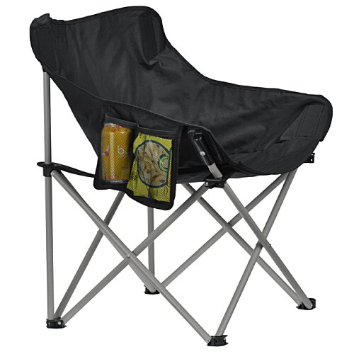 Additional Image 3 - a black folding chair with a black cover
