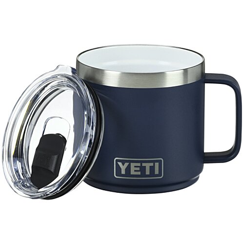 Additional Image 2 - a blue and silver mug with a lid