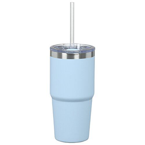 Additional Image 2 - a blue tumbler with a straw