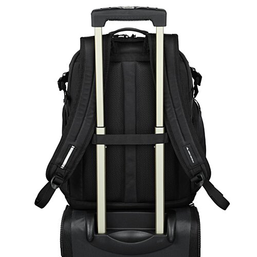 Additional Image 5 - a black backpack with silver handles