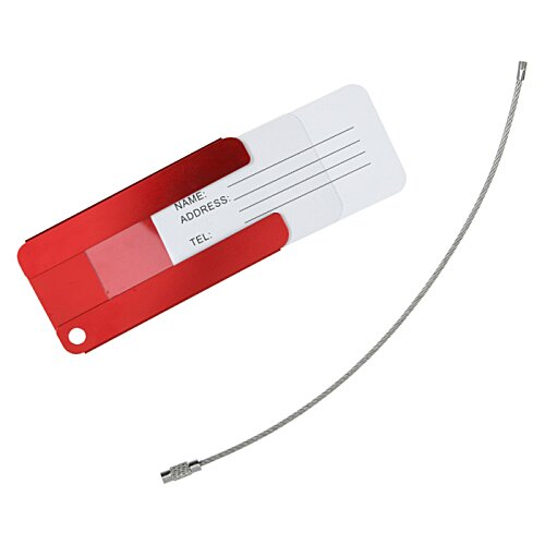 Additional Image 2 - a red and white tag with a wire
