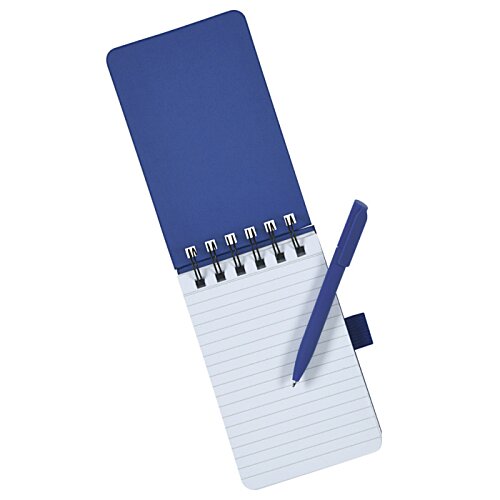Additional Image 1 - a blue and white notepad with a pen