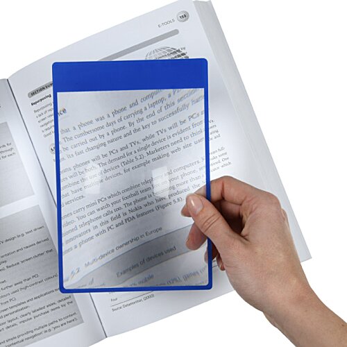 Additional Image 1 - a hand holding a magnifying glass over a book