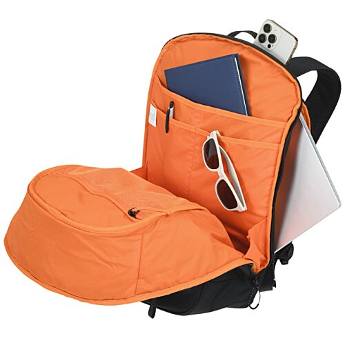 Additional Image 7 - an orange backpack with a book and a paper in it
