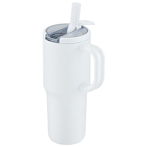 Additional Image 1 - a white plastic cup with a straw