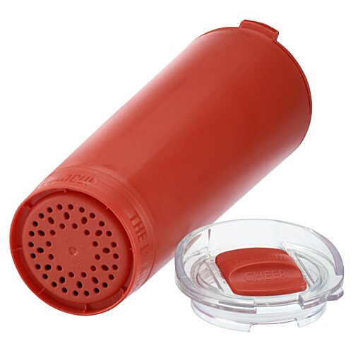 Additional Image 3 - a red salt shaker with a lid