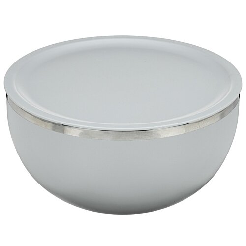 Additional Image 1 - a white bowl with silver rim